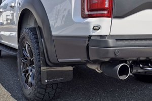 Ford F-150 Raptor Mud Flap Kit - Rally Armor - UR Series - Black/Dark Grey Logo - `17-`20